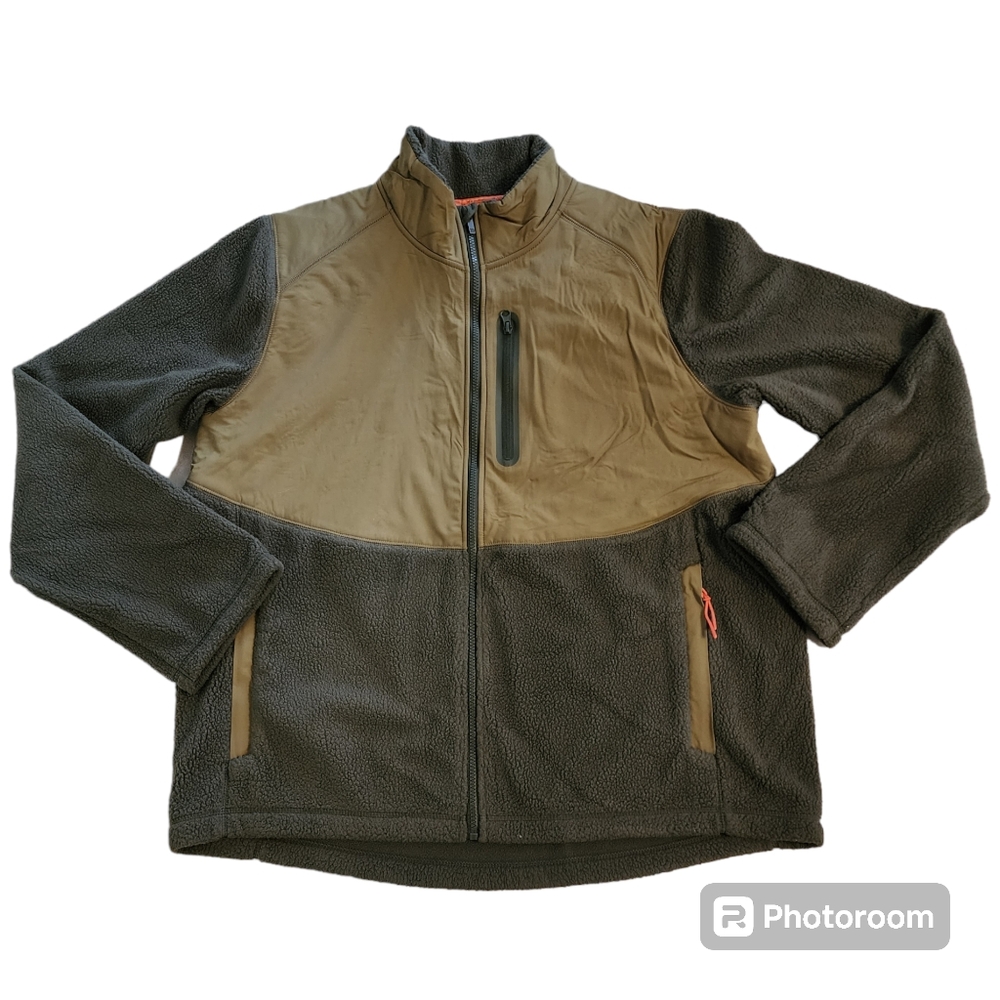 NWT All in Motion fleece zip up jacket army green XL